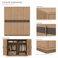 Ensemble de meubles de chambre à coucher modernes en bois, lit king-size sur mesure, armoire, table de chevet, commode, coiffeuse pour la maison, le salon et l'hôtel
