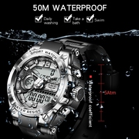 LIGE Dijital Erkek Saati LED Quartz Saat Spor Saat 50m Su Geçirmez Kol Saati Erkek Büyük Saatler Erkek Relogio Masculino