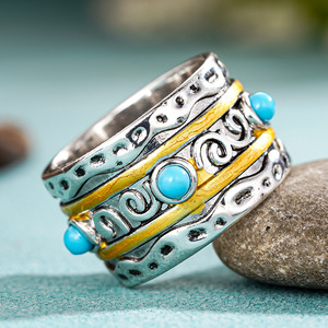 Anello Vintage in Stile Etnico per Donne, Tono Maillard, Boho, Fascia Singola, Accessorio Gioiello per Outfit Quotidiani - Product Image 2