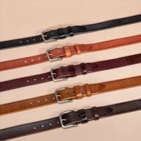 Ceinture JULUN pour homme, ceintures en cuir véritable faites à la main, noir mat, cuir de vachette pleine fleur, ceinture en cuir véritable pour homme, accessoire pour jeans