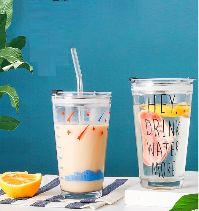 480ml Drinking glass cup with logo