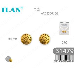 Accessori per ciondoli Ilan in oro, 2 pezzi, per la creazione di gioielli - Product Image 1
