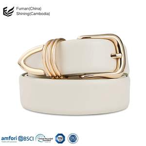 2024 New Retro Gold Pin Leather PU <b>Belt</b> <b>for</b> <b>Ladies</b> Versatile Western Style Coat & <b>Jeans</b> With Alloy Buckle - Product Image 1