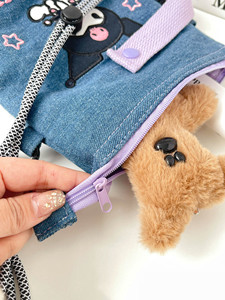 Sac à bandoulière en jean motif dessin animé mignon, style Melodyed, à fermeture ouverte, portable, personnalisable avec logo pour enfants, vente en gros - Product Image 4
