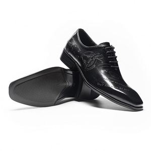 2024 New Classic Elegant Handmade Oxford Square-Toe Men's Formal <b>Shoes</b> <b>Height</b> <b>Increasing</b> Autumn - Product Image 2