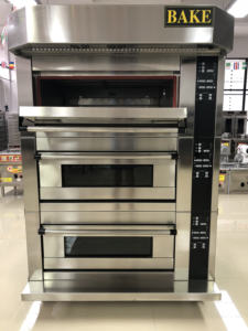 ピザオーブン、デッキオーブン、ステンレス製、食品店向け、パンやビスケットを焼くためのデッキオーブン、ガス式または電気式 - Product Image 1