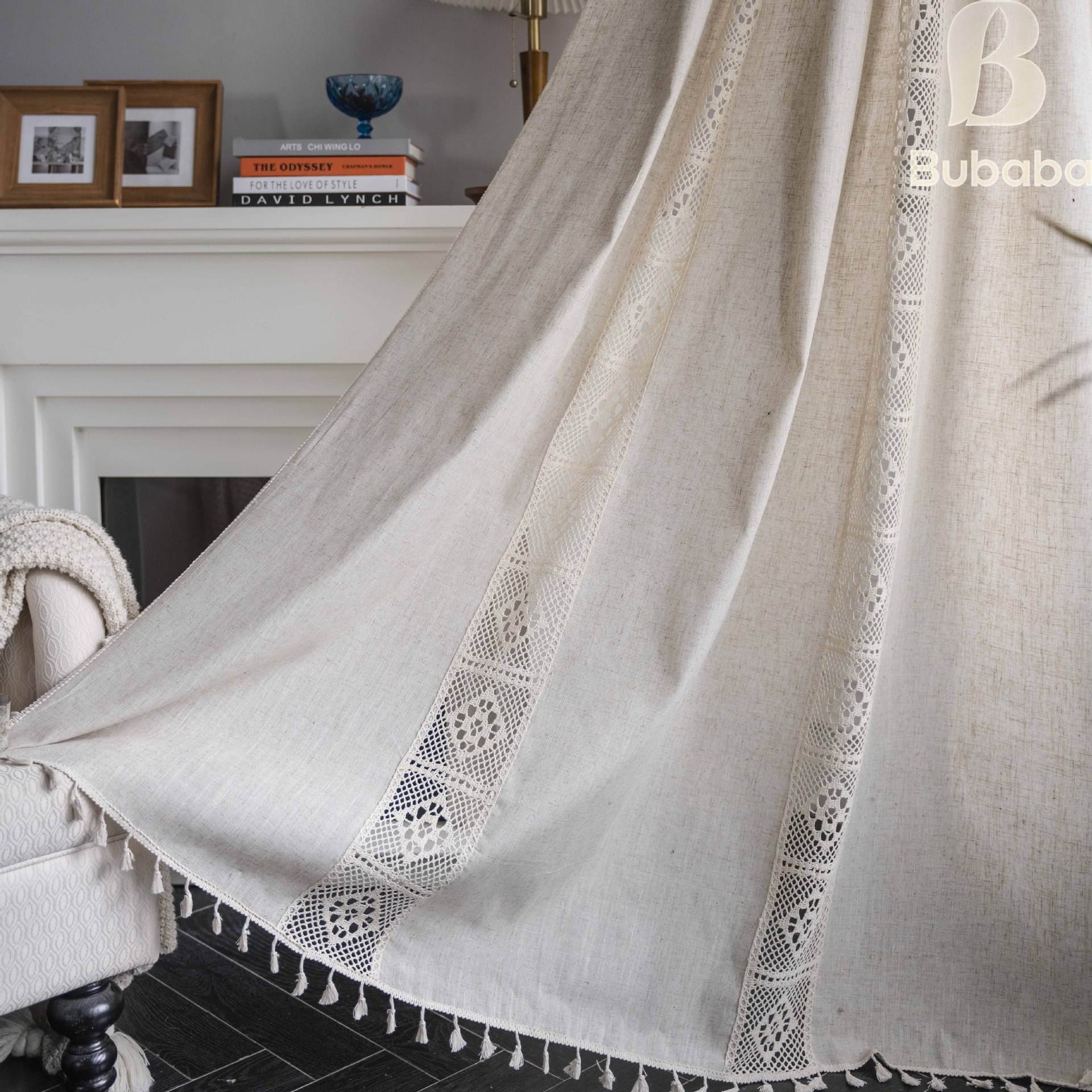 polyester chanvre crochet beige