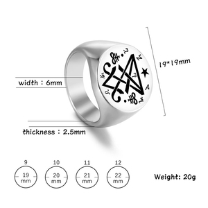 Anello in Acciaio Inossidabile R706, Simbolo Occulto di Lucifero, Amuleto per Stregoneria, Simbolo di Conoscenza e Libertà, Gioiello Talismano - Product Image 6