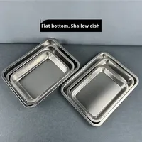 Yolecen Verdickte rechteckige Edelstahl platte für Restaurant küche Dämpfender Reis BBQ Food Tray Flache Backformen