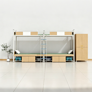 School Furniture Dormitory Furniture Steel <b>Metal</b> <b>Double</b> <b>Bed</b> <b>Frame</b> - Product Image 2