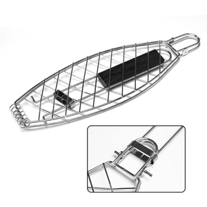 PENOBON Heat Resistant Rustproof Stainless Steel <b>BBQ</b> Grilling Basket Fish Tool Kit Sets - Product Image 1