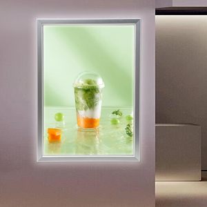 LED Movie Poster <b>Frame</b> Silver Art Picture Store Sign Holders LED Light <b>Box</b> Advertising Display for Business Signs Menu - Product Image 5