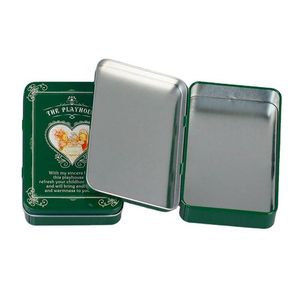 Caja de lata <span class=keywords><strong>Rectangular</strong></span> de cuatro estilos con impresión a todo color personalizada con tapa con bisagras Caja de lata de metal de embalaje Lata con tapa - Product Image 2