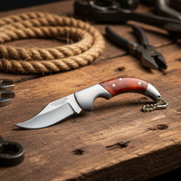 Couteau de poche EDC très économique, couteau à fruits domestique, couteau pliant portable en acier inoxydable avec manche en résine, porte-clés pour la randonnée