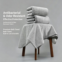 Ensemble de serviettes de bain en fibre de charbon de bambou avec logo personnalisé, antibactérien, super absorbant, doux, séchage rapide, serviette pour le visage, OEM ODM, vente en gros