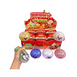 Christmas-themed 85cm Gold-Powder <b>Bead</b> Sensory Fidget Squishy Squeeze Toy Steamer Santa Claus Reindeer Design Pull-String - Product Image 5