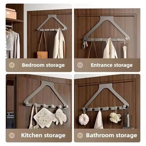 Porte-manteau triangulaire sans perçage, en ABS épaissi, robuste et stable, supporte vêtements, sacs, chapeaux - Product Image 5