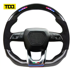 Volant sport en cuir suédé noir personnalisé TDD LED carbone pour Lamborghini Urus - Product Image 1