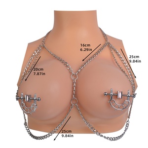 Pinzas para pezones QKKQ con cinturón y cadena de cuentas, pinzas para pezones para parejas, BDSM, bondage, pinzas para pezones, juguetes sexuales - Product Image 3