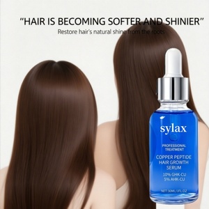Suero para el Crecimiento del Cabello con Logotipo Personalizado, Orgánico, Previene la Caída del Cabello, 5% Ahk-Cu, Péptido de Cobre Ghk-cu, Biotina, Sylax 30 ml - Product Image 6