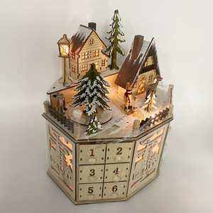 3D Plywoord Laser Cắt Sáng Lên Giáng Sinh Bằng Gỗ <span class=keywords><strong>Advent</strong></span> Lịch - Product Image 4