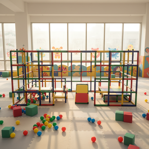 Aire <span class=keywords><strong>de</strong></span> jeux intérieure moderne pour tout-petits, mini-structure avec toboggan, canapé et <span class=keywords><strong>table</strong></span>, capacité inférieure à 100 kg - Product Image 3