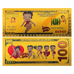 Miễn phí vận chuyển bộ sưu tập quà tặng 100 tiền hóa đơn betty-boop phim hoạt hình phim hoạt hình Polymer vàng lá mạ tiền giấy - Product Image 4