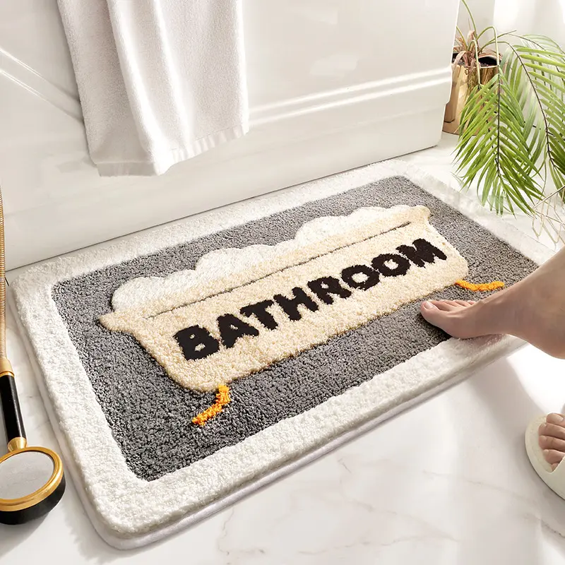 Mikrofiber kaymaz banyo halısı ekstra emici ve hızlı kuru banyo paspas yumuşak lüks otel kapı halı duş matı