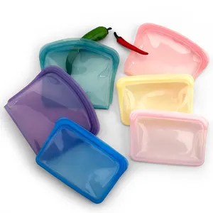 200ML 100% Pure Platinum Silicone Zip Sealer Bag Keep Tech Accessories Safe & Secured Snack Bag para niños y bebés