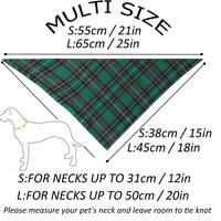 Bandanas pour chien à carreaux de Noël Tanpopo, foulards triangulaires en tartan rouge et vert pour animaux de compagnie, accessoires de fête de Noël pour animaux