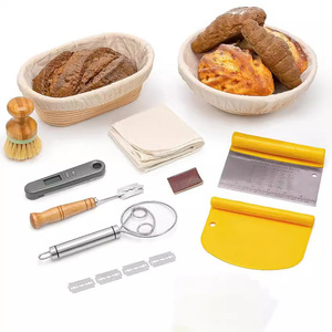 Ensemble de paniers d'épreuvage en rotin à pain Paniers au levain avec doublure en lin boiteux Brosse à badigeonner pour la cuisson Fermentation - Product Image 3