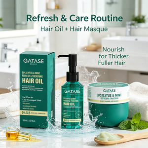 Duo d'huile capillaire rafraîchissante à la menthe et à l'eucalyptus et <span class=keywords><strong>de</strong></span> traitement nourrissant, renforce les racines et réduit la casse, OEM, marque privée, végétalien - Product Image 4