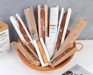 Imballaggio personalizzato sacchetto di pane Kraft biodegradabile regalo cibo di nozze sacchetto di carta Baguette Croissant Bread <span class=keywords><strong>Bag</strong></span> con finestra trasparente - Product Image 6
