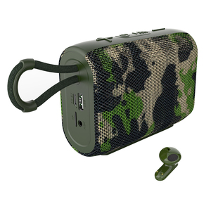 Epoch <span class=keywords><strong>Tech</strong></span> EBS-036 Haut-parleur sans fil portable 2-en-1 en maille tissée 6W Bluetooth 5.2 avec écouteurs TWS et port USB-C - Product Image 2