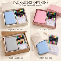 Porte-documents A7 en cuir souple multicolore Hongbo avec marqueurs de page, chaînes et enveloppes, organiseur de portefeuille, coffret cadeau