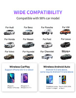 Adaptador Inalámbrico Universal para Carplay, Caja Ai Portátil para Carplay, Dongle Inalámbrico para Carplay para iPhone y Teléfonos Android