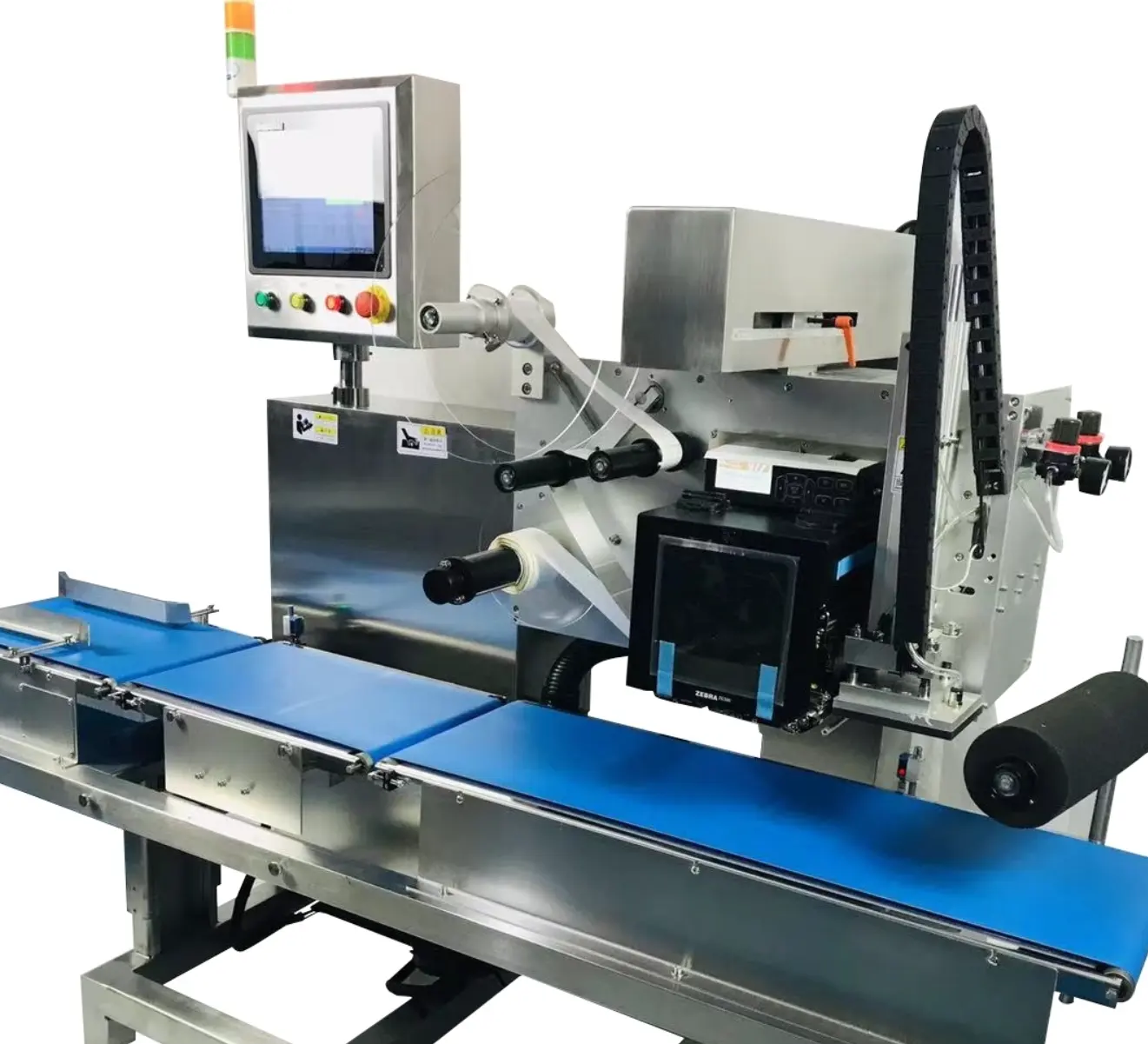 SKYONE mesin pelabelan datar otomatis dapat mencetak isi dari label perekat diri secara real time