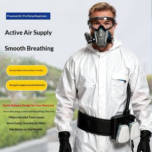 Masque <span class=keywords><strong>à</strong></span> gaz demi-visage en silicone avec double <span class=keywords><strong>filtre</strong></span> pour la protection contre les pulvérisations chimiques, la peinture et la poussière - Product Image 5