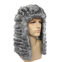 HLC ODM Perruques de Cosplay Deluxe pour Hommes Avocats, Chapeaux de Juge, Perruques de Juge de Tribunal, Perruques Américaines pour Hommes, Décorations et Fournitures de Fête à Prix Abordable