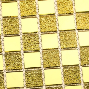 Azulejos de mosaico de cristal dorado Sala de estar TV Fondo Pared Baño Azulejos de cristal - Product Image 1