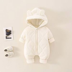 Traje de esquí grueso con capucha y felpa para bebé, Mono para niños, novedad de invierno 2025, ropa de invierno para bebé - Product Image 6