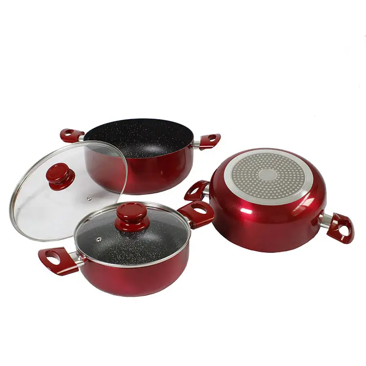 Factory outlet round casserole set kitchen nonstick frying pan cookware cooking pot set