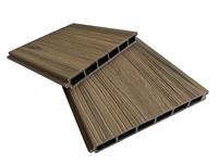 Plancher de terrasse en composite bois-plastique (WPC) co-extrudé, design carré ajouré, nouveau modèle, pour jardin extérieur de villa, aspect teck