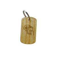 Impression personnalisée 13.56mhz NFC Dog Tag QR Code Rfid Pet Wood KeyFob Keychain Rfid Epoxy Tag