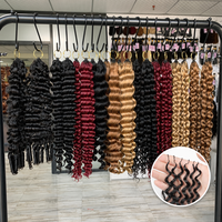 Extensions de cheveux humains 100% naturels, bouclés birmanes, pour tresses au crochet Miracle Knots, extensions de cheveux Deep Wave