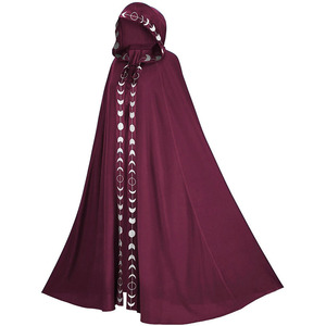 Capa con capucha para Cosplay, <span class=keywords><strong>Medieval</strong></span> para capa larga fiesta de Halloween, mujeres y hombres adultos, Túnica de <span class=keywords><strong>brujería</strong></span>, bata de bruja, vestido oculto, recreación - Product Image 3