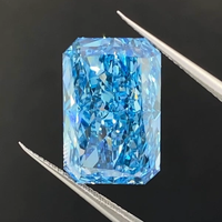 Diamant CVD en vrac de gros carat 10.03CT VS1 coupe rayonnante fantaisie couleur bleu intense diamant cultivé en laboratoire