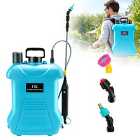 Pulvérisateur à dos électrique à batterie avec contrôle de pression au bout des doigts, lance télescopique et 3 buses pour pelouse, jardin et cour
