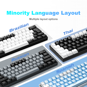 คีย์บอร์ดเกมมิ่งแบบกลไก RGB แบบกำหนดเอง OEM รูปแบบภาษารัสเซียและไทย TKL ปุ่มกดแบบถอดเปลี่ยนได้ 60 สวิตช์ สวิตช์สีแดง แบบมีสาย TK61 แบบกำหนดเอง - Product Image 4