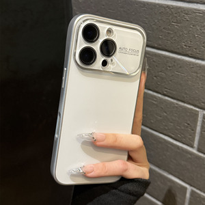 Nouvelle Coque de Téléphone Tendance à Grande Fenêtre et Texture Givrée pour <span class=keywords><strong>iPhone</strong></span> <span class=keywords><strong>12</strong></span> 13 14 15 16 17 <span class=keywords><strong>Pro</strong></span> Max avec Film de Protection d'Objectif HD et Housse Arrière Antichoc - Product Image 2